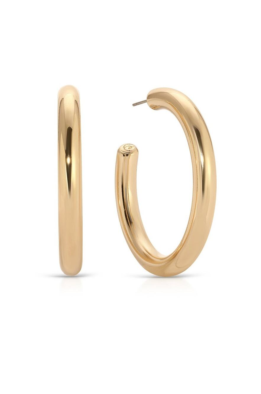 Ettika 18k Gold Plated Hoop Earrings Butterfly Closure Lobe Jewelry